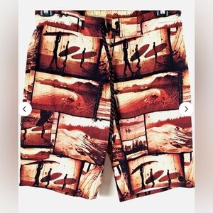 ***Far West Mens Surf Sunset BoardMen's Swim Shorts